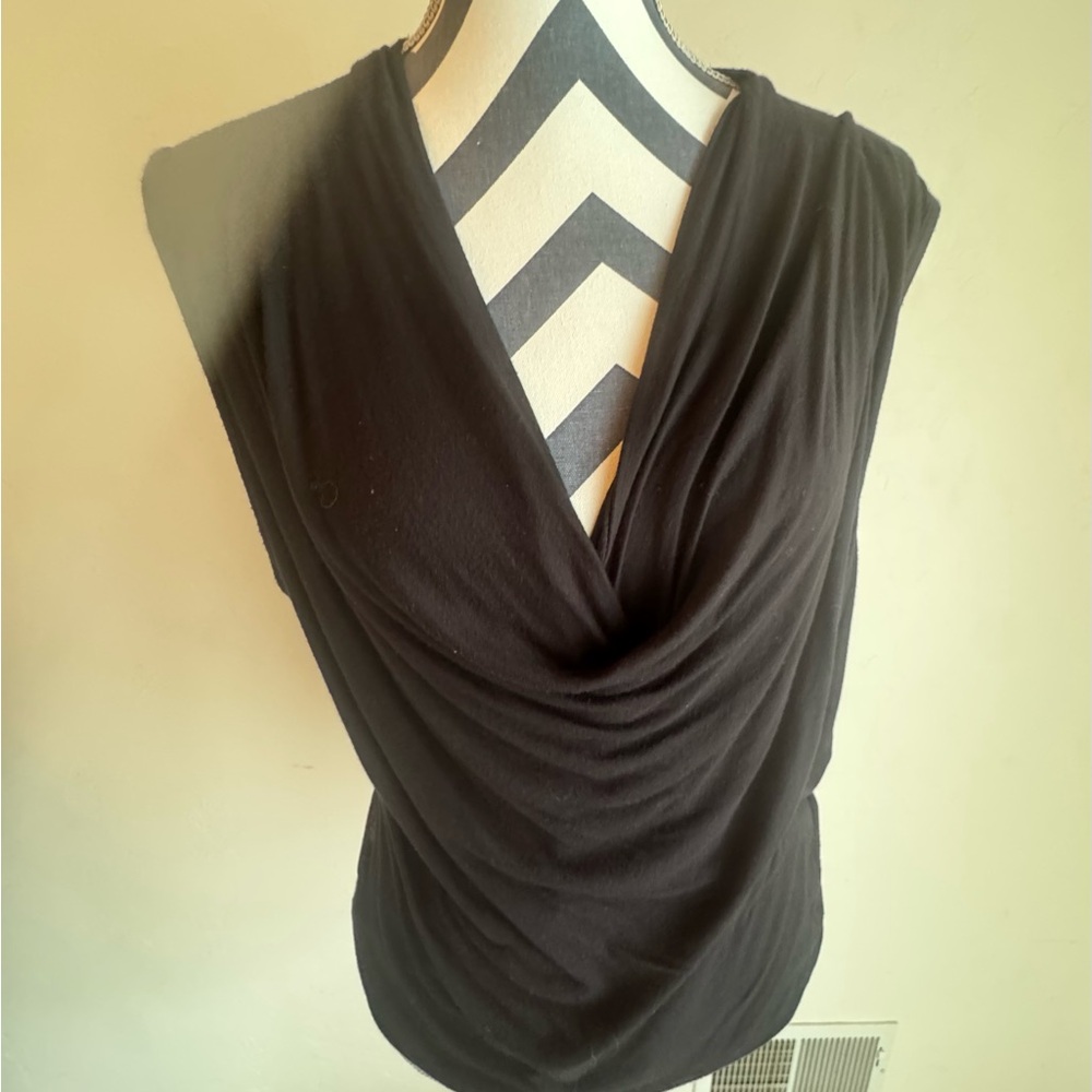 Harley-Davidson Black Draped Sleeveless Blouse